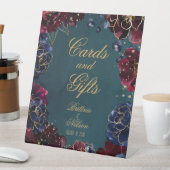 ティール（緑がかった色）ボルドー・サファイアジュエルトーンカード&ギフト 台座サイン (インサイチュ)