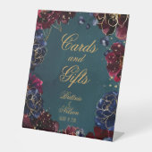 ティール（緑がかった色）ボルドー・サファイアジュエルトーンカード&ギフト 台座サイン (正面)