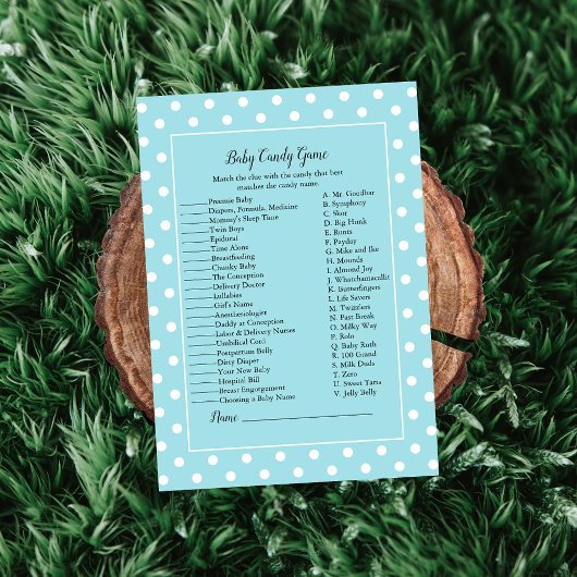 ティール（緑がかった色）ボー魅力的ベビーキャンディベビーシャワーゲーム 招待状