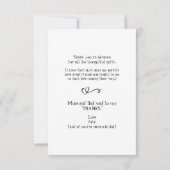 ティール（緑がかった色）マイ第1ベビーギフトおもしろいサンキューカード サンキューカード (裏面)