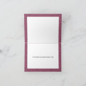 ティール（緑がかった色）&マウヴフローラキンセアニェラサンキューカード 招待状 (内部)