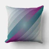 ティール(緑がかった色)マゼンタグレー三角形 クッション (正面)