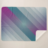 ティール（緑がかった色）マゼンタグレー三角形 シェルパブランケット (正面(横))