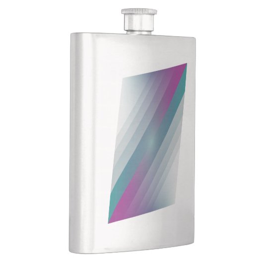 ティール（緑がかった色）マゼンタグレー三角形 フラスク (右)