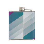 ティール（緑がかった色）マゼンタグレー三角形 フラスク (裏面)