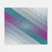 ティール(緑がかった色)マゼンタグレー三角形 フリースブランケット (正面(横))