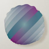 ティール（緑がかった色）マゼンタグレー三角形 ラウンドクッション (裏面)