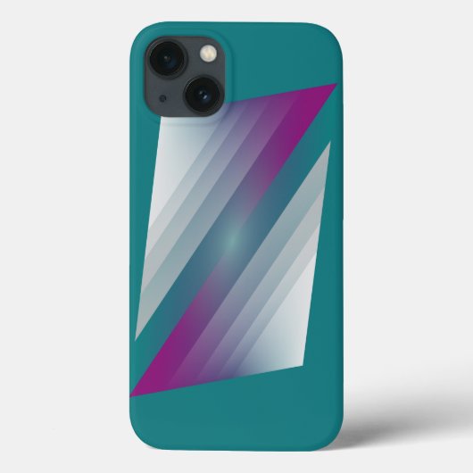 ティール（緑がかった色）マゼンタグレー三角形 Case-Mate iPhoneケース (裏面)