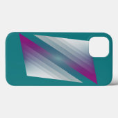 ティール（緑がかった色）マゼンタグレー三角形 Case-Mate iPhoneケース (裏面 (横))