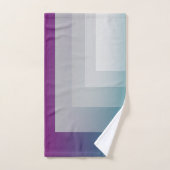 ティール(緑がかった色)マゼンタグレー バスタオルセット (ハンドタオル)