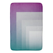 ティール（緑がかった色）マゼンタグレー バスマット (正面縦)