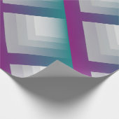 ティール（緑がかった色）マゼンタグレー ラッピングペーパー (角)