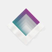 ティール（緑がかった色）マゼンタグレー 縁ありカクテルナプキン (角)