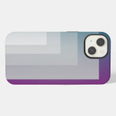 ティール（緑がかった色）マゼンタグレー iPhoneケース (裏面横)