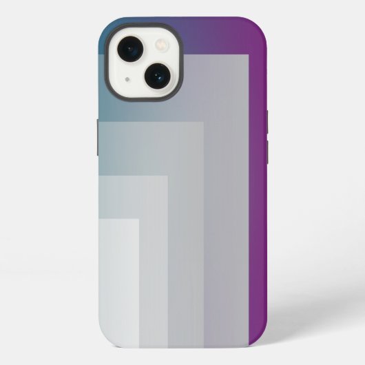 ティール（緑がかった色）マゼンタグレー iPhoneケース (裏面)