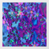 ティール（緑がかった色）、マゼンタ、青の多肉性セダムの花 ウィンドウサイン (シート)