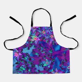 ティール（緑がかった色）、マゼンタ、青の多肉性セダムの花 エプロン