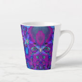 ティール（緑がかった色）、マゼンタ、青の多肉性セダムの花 カフェラテマグ (右)