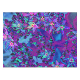 ティール（緑がかった色）、マゼンタ、青の多肉性セダムの花 テーブルクロス