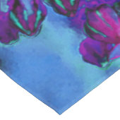 ティール(緑がかった色)、マゼンタ、青の多肉性セダムの花 テーブルクロス (アングル)