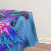 ティール(緑がかった色)、マゼンタ、青の多肉性セダムの花 テーブルクロス (インサイチュ)