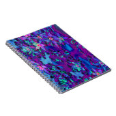 ティール（緑がかった色）、マゼンタ、青の多肉性セダムの花 ノートブック (右側)