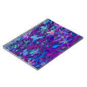 ティール（緑がかった色）、マゼンタ、青の多肉性セダムの花 ノートブック (左側)