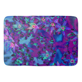 ティール（緑がかった色）、マゼンタ、青の多肉性セダムの花 バスマット