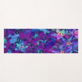 ティール(緑がかった色)、マゼンタ、青の多肉性セダムの花 ヨガマット (正面(横))