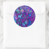 ティール（緑がかった色）、マゼンタ、青の多肉性セダムの花 ラウンドシール (バッグ)