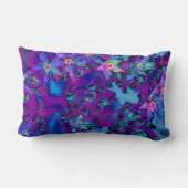 ティール（緑がかった色）、マゼンタ、青の多肉性セダムの花 ランバークッション (裏面)