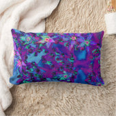 ティール（緑がかった色）、マゼンタ、青の多肉性セダムの花 ランバークッション (ブランケット)