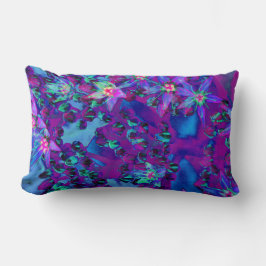 ティール（緑がかった色）、マゼンタ、青の多肉性セダムの花 ランバークッション