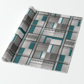 ティール（緑がかった色）マトリクスラッピング紙 ラッピングペーパー (アンロールド)