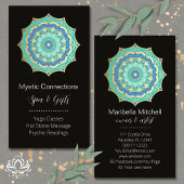 ティール(緑がかった色)マンダラエナジーヒーラーヨガ霊気スパ 名刺