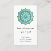 ティール(緑がかった色)マンダラエナジーヒーラーヨガ霊気スパ 名刺 (正面)