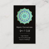 ティール(緑がかった色)マンダラエナジーヒーラーヨガ霊気スパ 名刺 (正面)