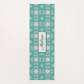 ティール（緑がかった色）マンダラパーソナライズされたヨガマット ヨガマット (裏面)