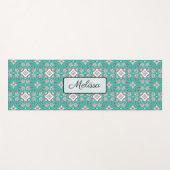 ティール（緑がかった色）マンダラパーソナライズされたヨガマット ヨガマット (正面(横))