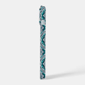 ティール（緑がかった色）マンダラ模様 iPhone 15ケース (左側面)