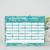 ティール(緑がかった色)マーブルウィークリー学校日程 (スタンド正面)