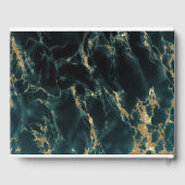 ティール（緑がかった色）マーブルウォーター色はだしの花嫁™ ゲストブック (裏面)