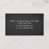 ティール（緑がかった色）マーブルエレガントロータスゴールデンオーナメント 名刺 (裏面)