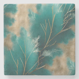 ティール（緑がかった色）マーブルコースターズホームデコールコースター ストーンコースター