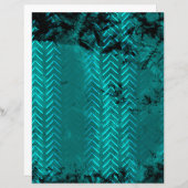 ティール（緑がかった色）マーブルシェブロンスクラップブック紙 (正面/裏面)