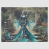 ティール（緑がかった色）マーメイドスチームパンクヴィンテージレディビクトリアンー 薄葉紙 (正面)