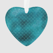 ティール（緑がかった色）マーメイドスパークル オーナメント (裏面)