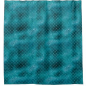 ティール（緑がかった色）マーメイドスパークル シャワーカーテン (正面)