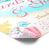 ティール(緑がかった色)マーメイドパーティーギフトステーション表示サイン ポスター (角)