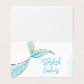 ティール（緑がかった色）マーメイドパーティー食品ラベル (外部フラット)